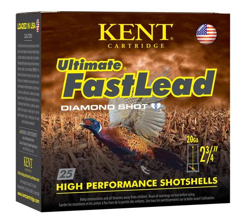 Kent Ultimate Fast Lead Shotshells K202UFL286, 20 Gauge, 2-3/4", 1 oz, 1255 fps, #6 Lead Shot, 25 Rds/bx