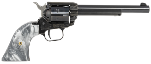 Heritage Rough Rider SAO Revolver RR22B6GPRL, 22 LR, 6.50", Altamont Gray Pearl Grips, Black Finish, 6 Rds