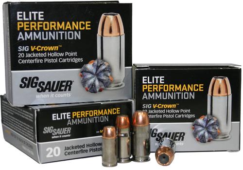 Sig Sauer Elite Performance Pistol Ammunition E44MA1, 44 Remington Magnum, JHP V-Crown, 240 GR, 1300 fps, 20 Rd/bx