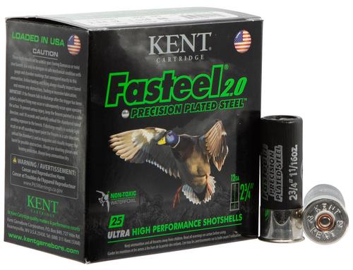 Kent Fasteel 2.0 Shotshells K122FS30BB, 12 Gauge, 2-3/4", 1550 fps, BB Steel Shot, 25 Rds/bx