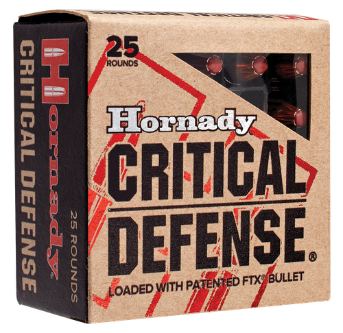 Hornady Critical Defense Pistol Ammunition 91340, 40 Smith & Wesson, Flex Tip eXpanding (FTX), 165 GR, 1175 fps, 20 Rd/bx