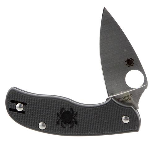 Spyderco Urban Lightweight Drop Point Folding Knife w/Black Handle (C127PBK)