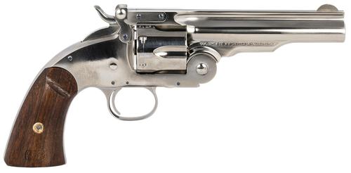 Taylors Schofield Top Break Revolver 550670, 45 Colt, 5", Walnut Grips, Nickel-Plated Finish, 6 Rds
