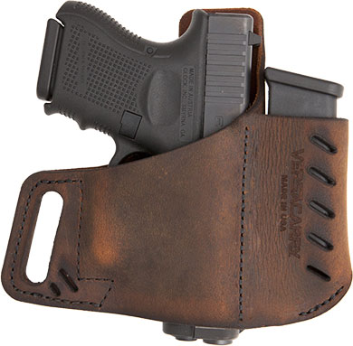 Versacarry Commander OWB Ambidextrous Holster with Magazine Slot, Full Size, Distressed Brown Water Buffalo (62101)