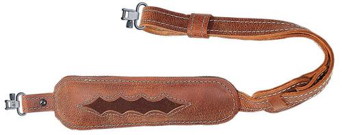 AA&E Leathercraft Leather Brown Genuine Distressed Leather Trophy Gunsling with Brown Suede Inlay and Swivels 8504716S210