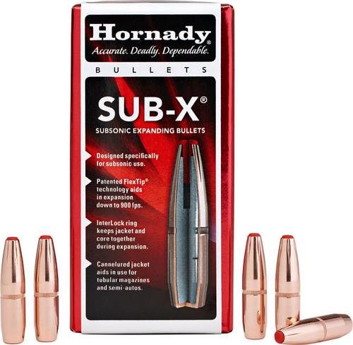 Hornady .308 Caliber 190 Grain Sub-X Subsonic-eXpanding Bullets (30730), 100 Per Box, Not Loaded