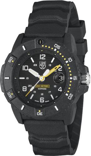 Luminox Navy Seal Watch XS.3601 Black Dial, White/Yellow Figures, 45mm, Black Rubber Band