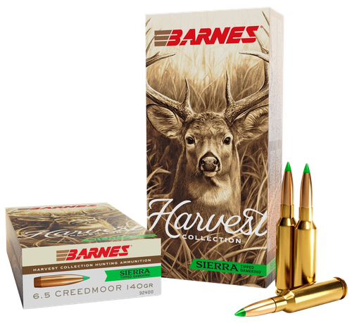 Barnes Harvest Rifle Ammunition 32400, 6.5 Creedmoor, Sierra Tipped GameKing, 140 gr, 20 Rd/Bx