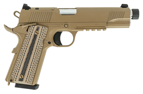 Tisas 1911 B45RGD TH Optic Ready Pistol 10100565, 45 ACP, 5.50in, FDE G10, Flat Dark Earth Cerakote Finish, 8 Rds