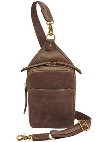 Gun Tote'n Mamas Slingster Minimalist Concealed Carry Sling USA Buffalo Leather (GTM-CZY/106BROWN) Brown