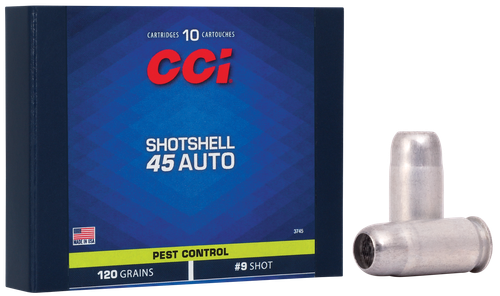 CCI Pest Control ShotShells 3745, 45 ACP, ShotShell, 117 GR, 1100 fps, 10 Rd/bx