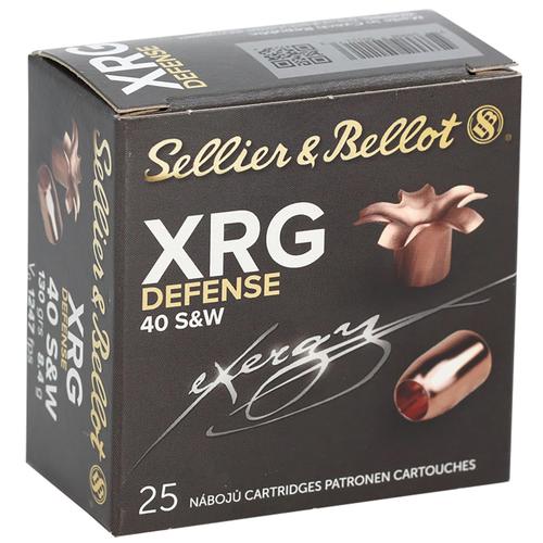 Sellier & Bellot Pistol Ammunition SB40XA, 40 S&W, Solid Copper Hollow Point, 130 gr, 1247 fps, 25 Rd/Bx