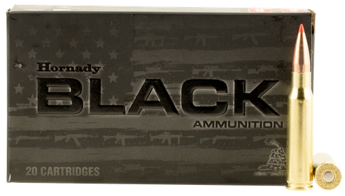 Hornady Black Rifle Ammunition 80971, 308 Winchester, A-Max, 168 GR, 2700 fps, 20 Rd/bx