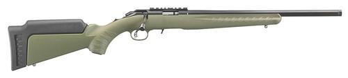 Ruger American Rimfire Rifle 8335, 22 WMR, 18", OD Green Synthetic Stock, Blued Finish, 9 Rds
