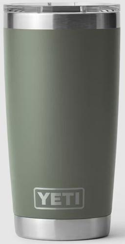 Yeti Rambler Tumbler 20oz Stainless Steel Cup, DuraCote Camp Green (21071501693)