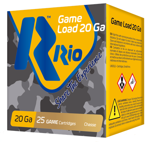 Rio Sub Gauge Field Loads RC208, 20 Gauge, 2-3/4", 1oz, 1250 fps, #8 Shot, 25 Rd/bx