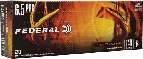 Federal Fusion Rifle Ammunition F65PRCFS1, 6.5 PRC, Soft Point, 140 gr, 20 Rd/Bx