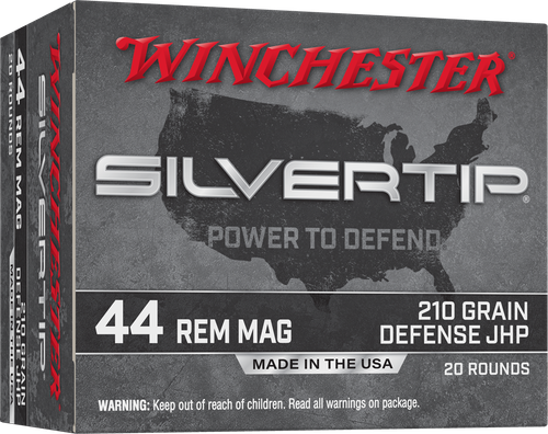 Winchester Silvertip Pistol Ammunition W44MST, 44 Rem Mag, JHP, 210 gr, 1250 fps, 20 Rd/Bx