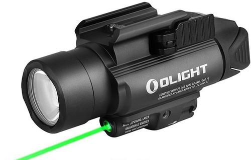 Olight Baldr Pro Weaponlight, 1350 Lumens, Black Finish, White LED, Green Laser (BALDRPROBK)