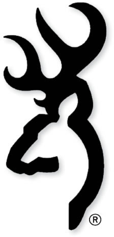 Browning Flat Buckmark Decal 3922009916, Black, 6 inch