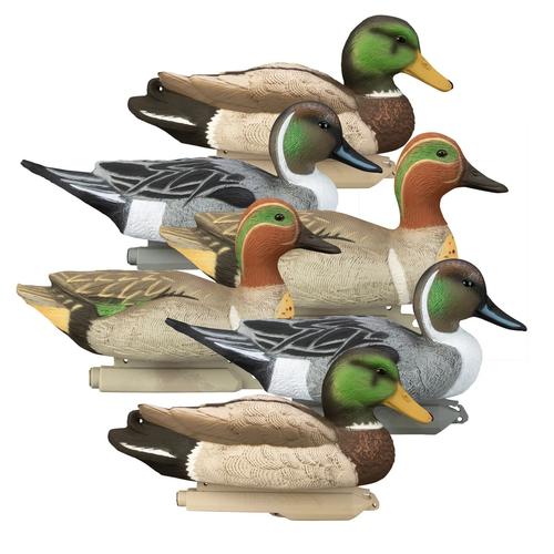 Higdon Oudoors Standard Late Season Puddle Duck Decoy 6 Pack 19983, 2 Mallard/2 Pintail/2 Green Wing Teal
