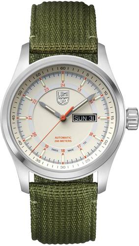Luminox Atacama Field Automatic Watch XL.1907.NF Ivory Dial, Orange Figures, 44mm, Green Textile Band