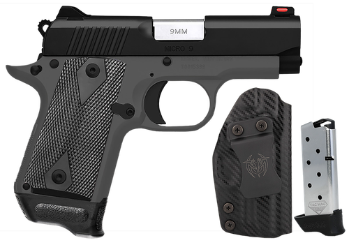 Kimber Micro 9 Shadow Ghost RTC-K Bundle Pistol 3300257, 9mm Luger, 3.15in, Black/Gray G10, Kimpro II Gray Finish, 7 Rds