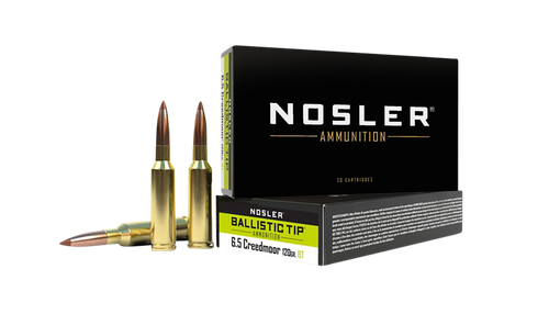 Nosler Ballistic Tip Hunting Rifle Ammunition 42050, 6.5 Creedmoor, Ballistic Tip, 120 Gr, 2900 fps, 20 Rds