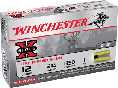 Winchester Super X Sabot Slugs XRS12, 12 Gauge, 2-3/4", 1 oz, 1350 fps, 5 Rd/bx