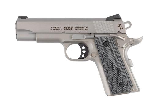 Colt Lightweight Officers Model Pistol O9840XE, 45 ACP, 4.25in, Grey/Black G10 Grips, 7 Rds