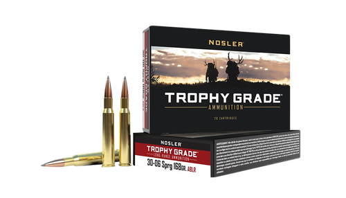 Nosler Trophy Grade Rifle Ammunition 60102, 30-06 Springfield, AccuBond Long Range, 168 GR, 2800 fps, 20 Rd/Bx