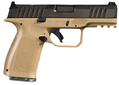 Rost Martin RM1C Compact Frame Pistol RM1CFDEOSP, 9mm, 4", Polymer FDE Grip, Black Finish, 17 Rds