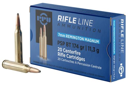 Prvi Partizan Rifle Ammunition PP7RM2, 7mm Rem, Pointed Soft Point Boat Tail, 174 gr, 2770 fps, 20 Rd/Bx