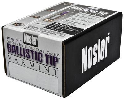 Nosler Varmint Ballistic Tip 6MM Caliber 70 Grain Spitzer 100/Box (39532), Not Loaded