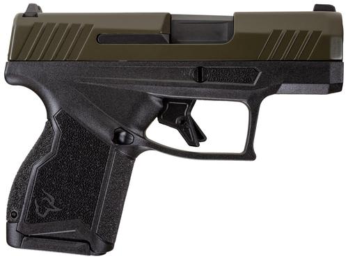 Taurus GX4 Compact Pistol 1GX4M93B, 9mm, 3.06", Black Polymer Textured Grips, Mil-Spec Green Slide, 11 Rds