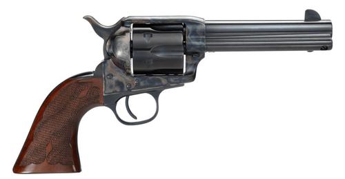 Taylors Gambler Revolver 555146, 357 Magnum | 38 Special, 4.75in, Checkered Walnut Grips, Casehardened Steel, 6 Rds