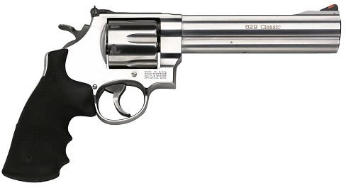 Smith & Wesson 629 Classic Revolver 163638, 44 Remington Mag, 6 1/2", Rubber Grip, Satin Stainless Finish, 6 Rd