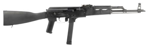 Century Arms WASR Semi-Auto Rifle RI4312N, 9mm Luger, 17.50", Glock Mag Compatible, Black Finish, 33 Rds