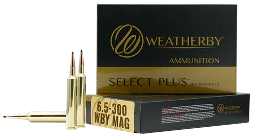 Weatherby Select Plus Rifle Ammunition B653130SCO, 6.5-300 Weatherby Mag, Scirocco, 130 gr, 3476 fps, 20 Rd/Bx