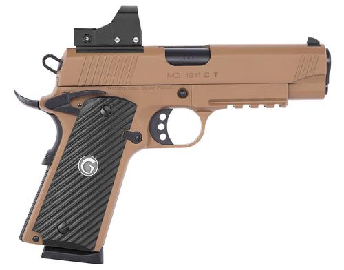 EAA MC1911 C TV Pistol 390075, 45 ACP, 4.40in, Black Checkered Polymer, Desert Earth Finish, 8 Rds