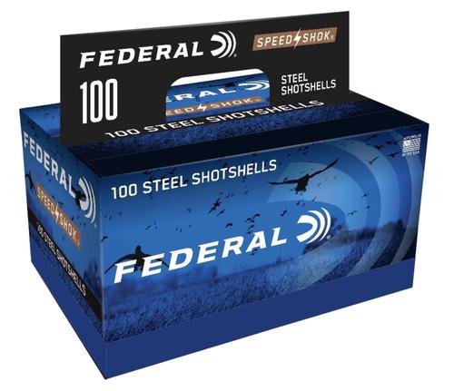 Federal Speed-Shok Shotshells WF1421002, 12 Gauge, 3", 1 1/4 oz, 1450 fps, #2 Steel Shot, 100 Rds/bx