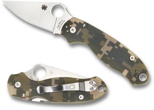 Spyderco Para 3 Folding Knife, Stainless Blade, Camo G-10 Handle (C223GPCMO)