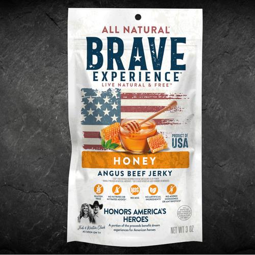 Brave Experience All Natural American Angus Honey Beef Jerky, 3oz (WM720)