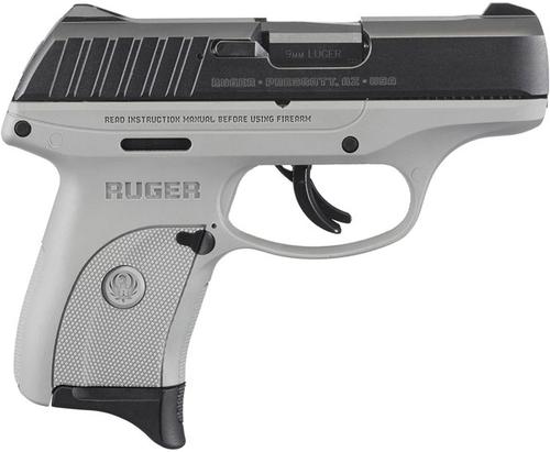 Ruger EC9S Striker Fire Pistol 13201, 9mm, 3.12 in, Gray Synthetic Grip, Blue Finish, 7 Rd