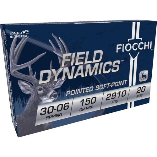 Fiocchi Shooting Dynamics Rifle Ammunition 3006B, 30-06 Springfield, PSP, 150 GR, 2910 fps, 20 Rd/bx