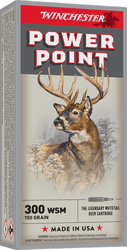 Winchester Super-X Rifle Ammunition X300WSM1, 300 WSM, Power-Point, 150 GR, 3270 fps, 20 Rd/bx