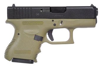 Glock G27 Pistol PI27572, 40 S&W, 3.46, OD Green Polymer Grips, 9 Rds