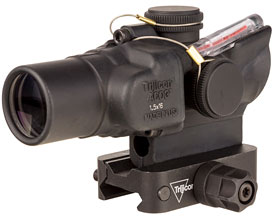 Trijicon ACOG Compact Rifle Scope TA44C400390, 1.5x, 16mm, Black, Dual-Illuminated Red Ring/Dot, Q-Loc Mount