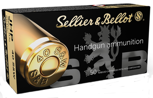 Sellier & Bellot Pistol Ammuntion SB40C, 40 S&W, Jacketed Hollow Point (JHP), 180 GR, 974 fps, 50 Rd/bx