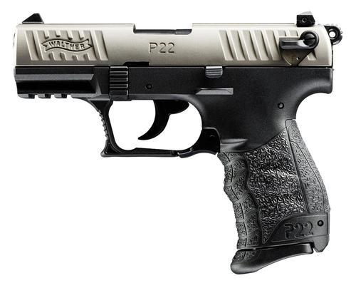 Walther P22CA Semi-Auto Pistol 5120336, 22 Long Rifle, 3.4", Black Polymer Grip/Frame, Black Finish, 10 Rds
